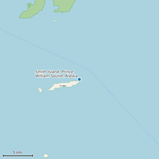 Map of Smith Island, Prince William Sound, Alaska Tide Prediction Station