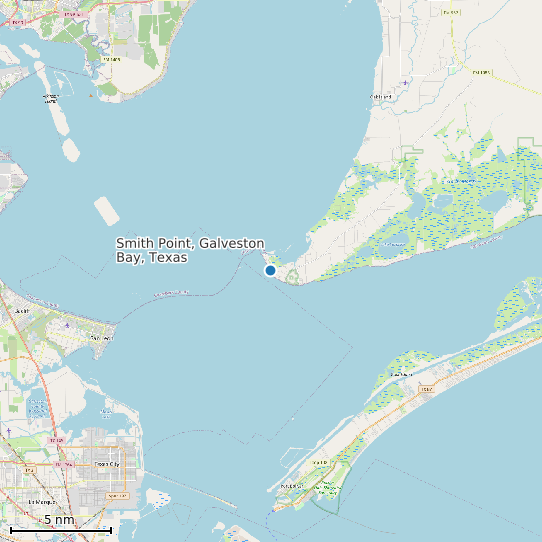 Map of Smith Point, Galveston Bay, Texas Tide Prediction Station