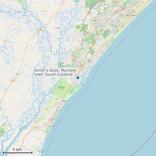 Map of Smith's Dock, Murrells Inlet, South Carolina Tide Prediction Station