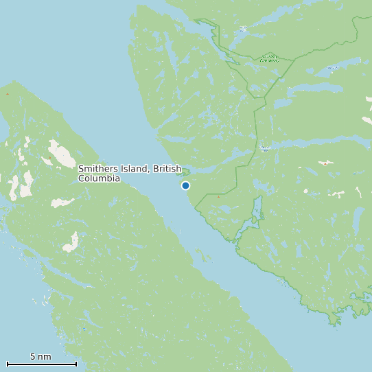 Map of Smithers Island, British Columbia Tide Prediction Station