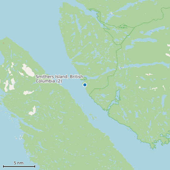 Map of Smithers Island, British Columbia (2) Tide Prediction Station