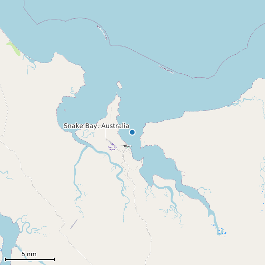 Map of Snake Bay, Australia Tide Prediction Station