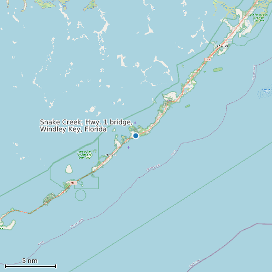 Map of Snake Creek, Hwy. 1 bridge, Windley Key, Florida Tide Prediction Station