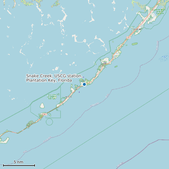 Map of Snake Creek, USCG station, Plantation Key, Florida Tide Prediction Station
