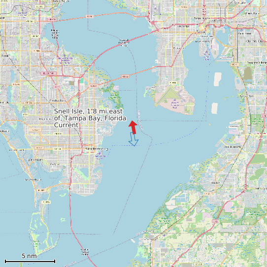Map of Snell Isle, 1.8 mi east of, Tampa Bay, Florida Current Prediction Station