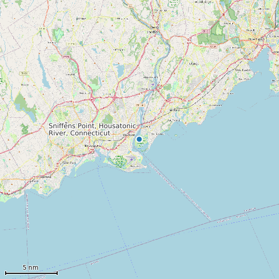 Map of Sniffens Point, Housatonic River, Connecticut Tide Prediction Station