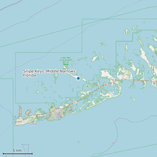 Map of Snipe Keys, Middle Narrows, Florida Tide Prediction Station