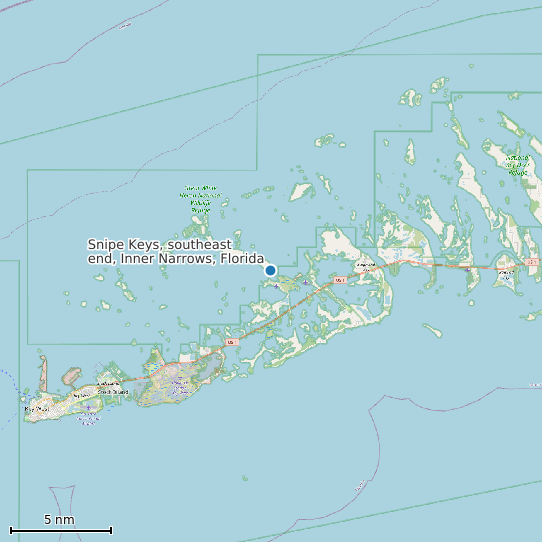 Map of Snipe Keys, southeast end, Inner Narrows, Florida Tide Prediction Station