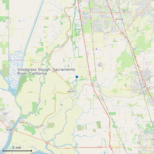 Map of Snodgrass Slough, Sacramento River, California Tide Prediction Station