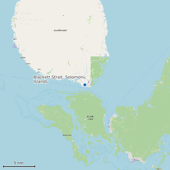 Map of Blackett Strait, Solomon Islands Tide Prediction Station