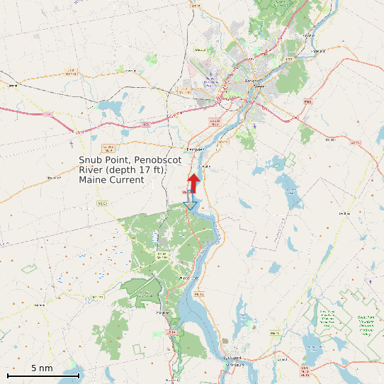 Map of Snub Point, Penobscot River (depth 17 ft), Maine Current Prediction Station