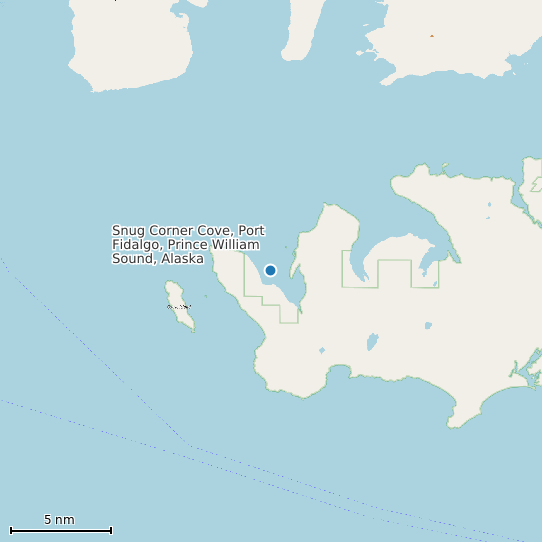 Map of Snug Corner Cove, Port Fidalgo, Prince William Sound, Alaska Tide Prediction Station