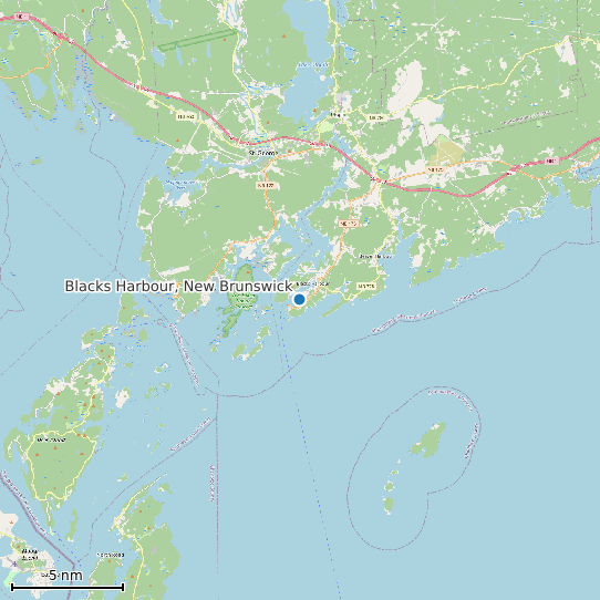 Map of Blacks Harbour, New Brunswick Tide Prediction Station