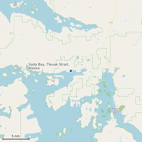 Map of Soda Bay, Tlevak Strait, Alaska Tide Prediction Station