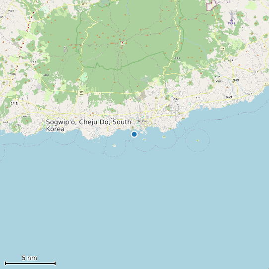 Map of Sogwip'o, Cheju Do, South Korea Tide Prediction Station