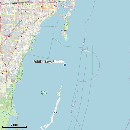 Map of Soldier Key, Florida Tide Prediction Station