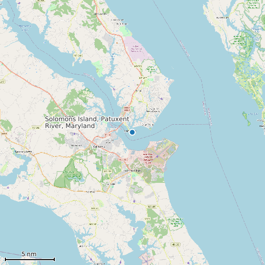Map of Solomons Island, Patuxent River, Maryland Tide Prediction Station