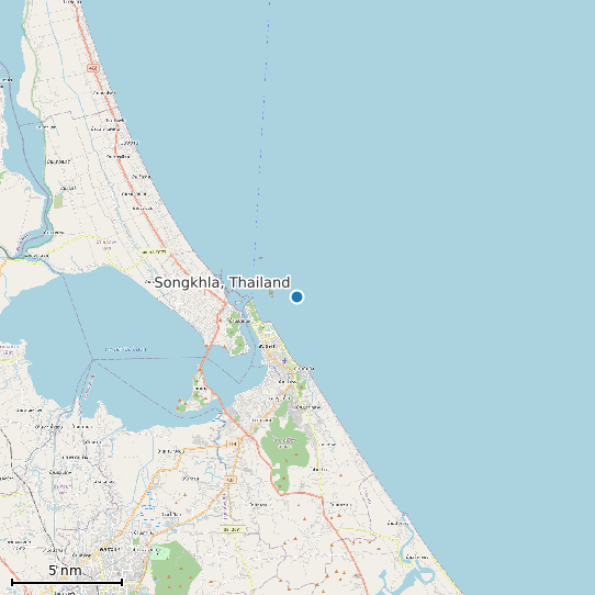 Map of Songkhla, Thailand Tide Prediction Station