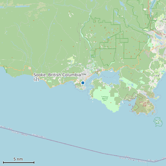 Map of Sooke, British Columbia (2) Tide Prediction Station