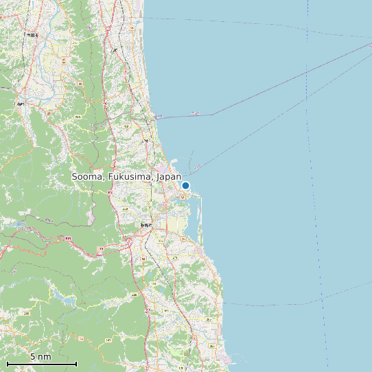 Map of Sooma, Fukusima, Japan Tide Prediction Station