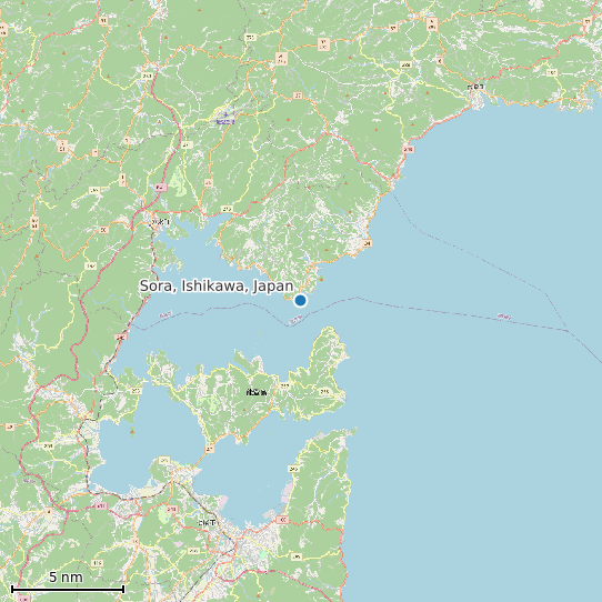Map of Sora, Ishikawa, Japan Tide Prediction Station