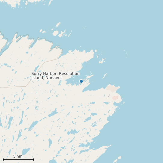 Map of Sorry Harbor, Resolution Island, Nunavut Tide Prediction Station