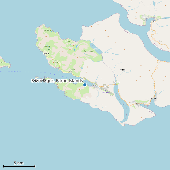 Map of S�rv�gur, Faroe Islands Tide Prediction Station