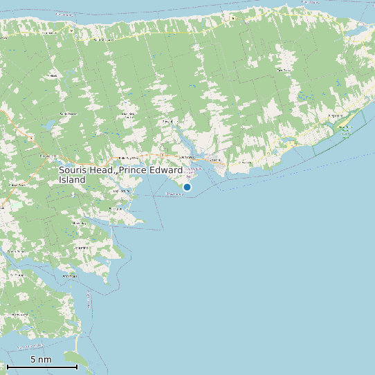 Map of Souris Head, Prince Edward Island Tide Prediction Station
