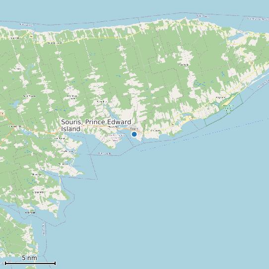 Map of Souris, Prince Edward Island Tide Prediction Station