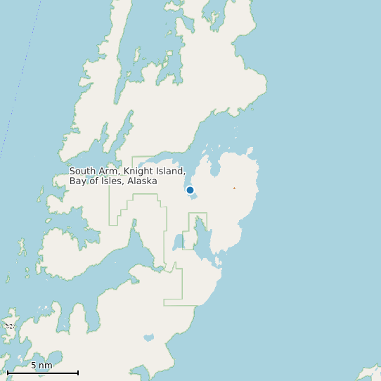 Map of South Arm, Knight Island, Bay of Isles, Alaska Tide Prediction Station