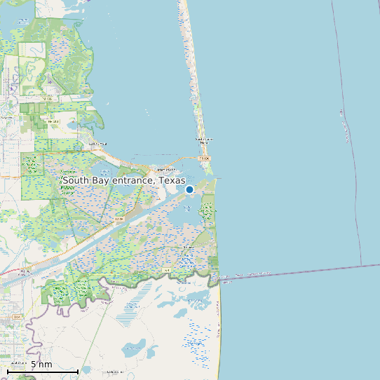 Map of South Bay entrance, Texas Tide Prediction Station