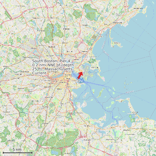Map of South Boston, Pier 4, 0.2 nmi NNE of (depth 25 ft), Massachusetts Current Prediction Station