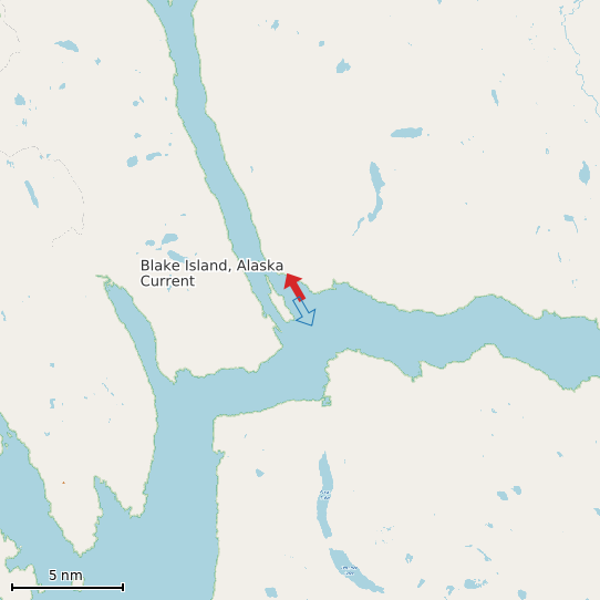 Map of Blake Island, Alaska Current Prediction Station
