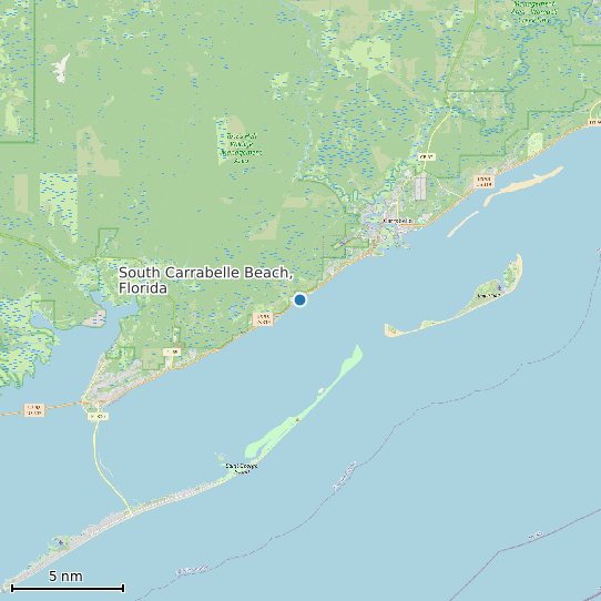 Map of South Carrabelle Beach, Florida Tide Prediction Station