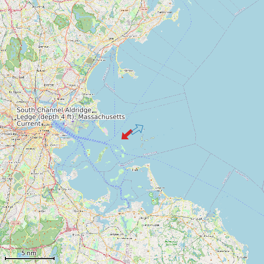 Map of South Channel Aldridge Ledge (depth 4 ft), Massachusetts Current Prediction Station