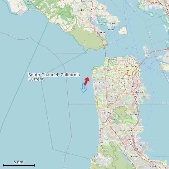 Map of South Channel, California Current Prediction Station