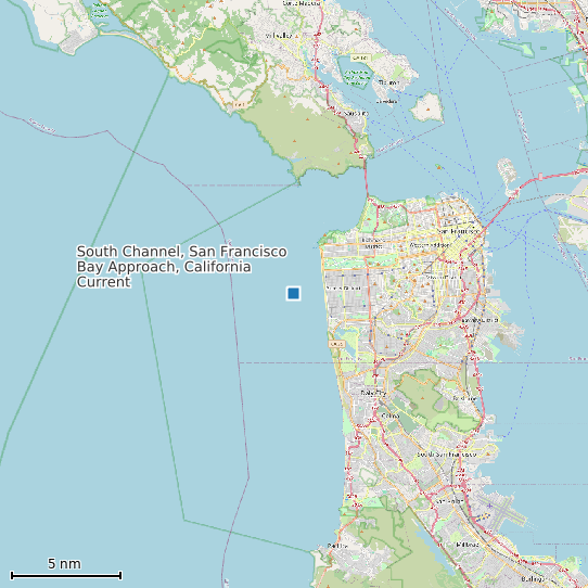 Map of South Channel, San Francisco Bay Approach, California Current Prediction Station