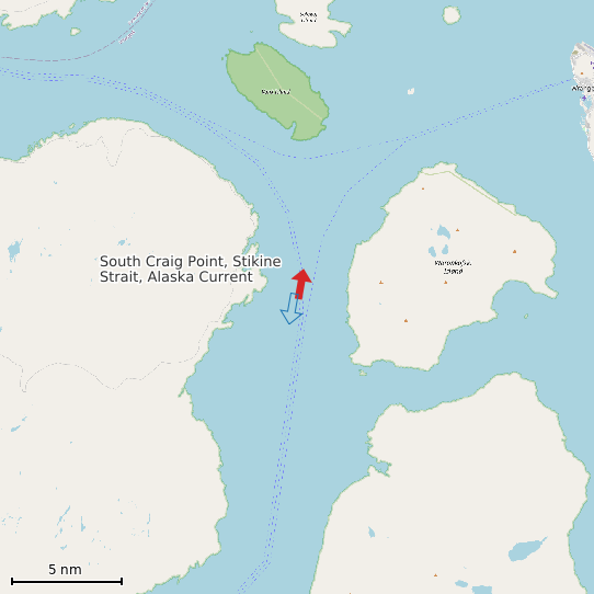 Map of South Craig Point, Stikine Strait, Alaska Current Prediction Station