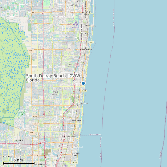 Map of South Delray Beach, ICWW, Florida Tide Prediction Station