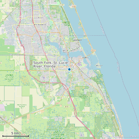 Map of South Fork, St. Lucie River, Florida Tide Prediction Station