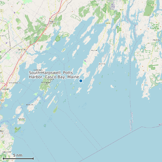 Map of South Harpswell, Potts Harbor, Casco Bay, Maine Tide Prediction Station
