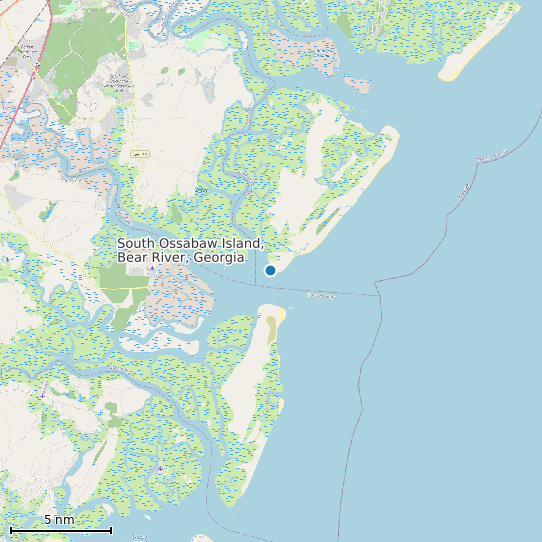 Map of South Ossabaw Island, Bear River, Georgia Tide Prediction Station