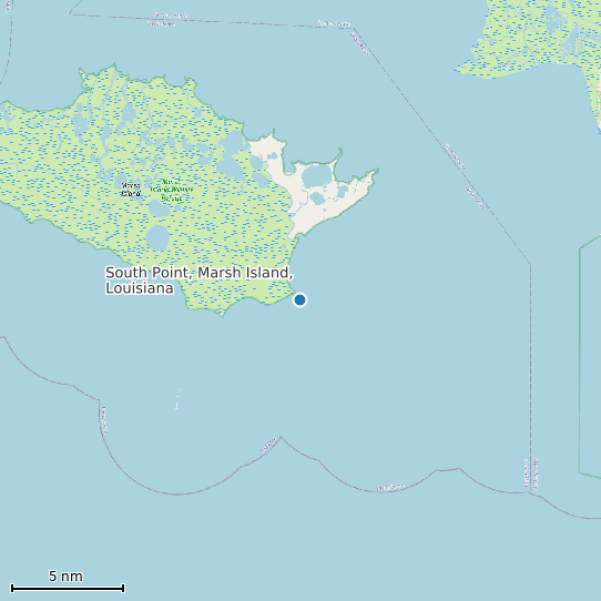 Map of South Point, Marsh Island, Louisiana Tide Prediction Station