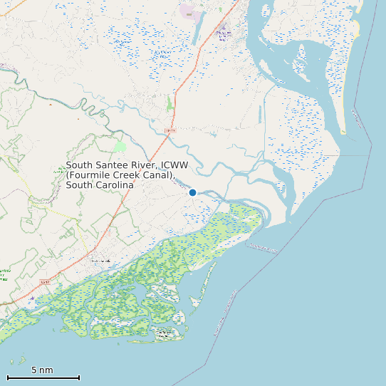 Map of South Santee River, ICWW (Fourmile Creek Canal), South Carolina Tide Prediction Station