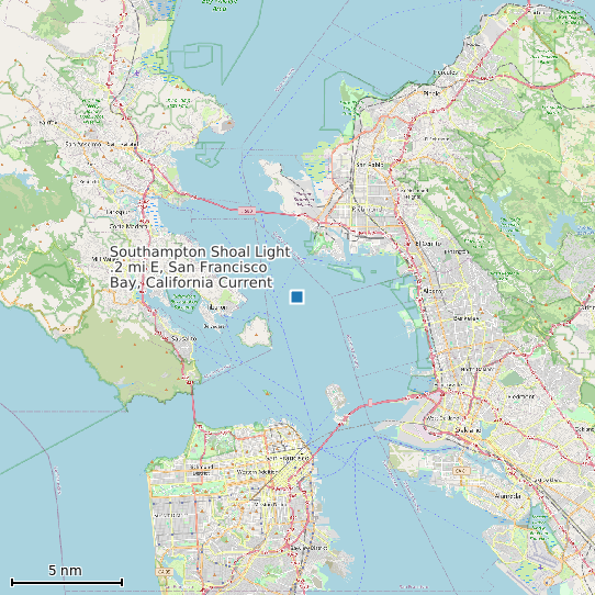 Map of Southampton Shoal Light .2 mi E, San Francisco Bay, California Current Prediction Station