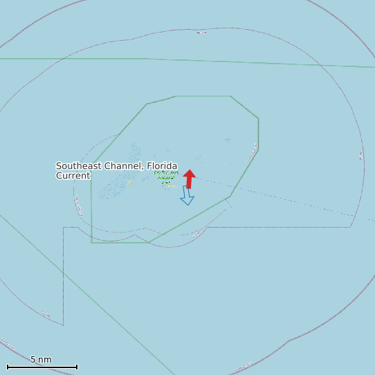 Map of Southeast Channel, Florida Current Prediction Station