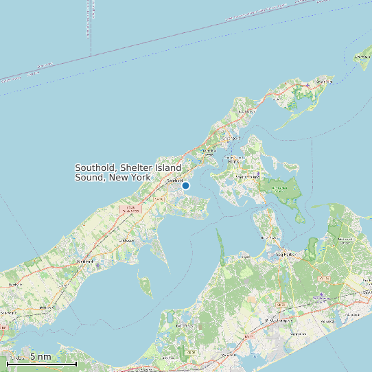 Map of Southold, Shelter Island Sound, New York Tide Prediction Station
