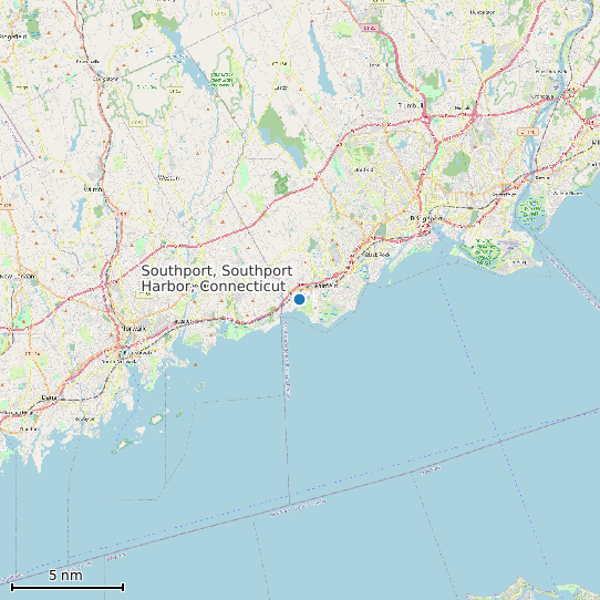 Map of Southport, Southport Harbor, Connecticut Tide Prediction Station