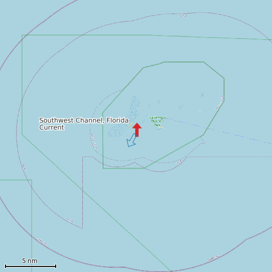 Map of Southwest Channel, Florida Current Prediction Station