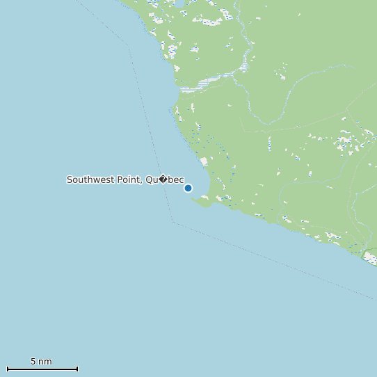 Map of Southwest Point, Qu�bec Tide Prediction Station